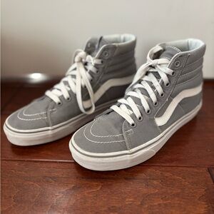 Vans Sk8-Hi Color Theory Stormy Weather Gray White High Top Sneakers